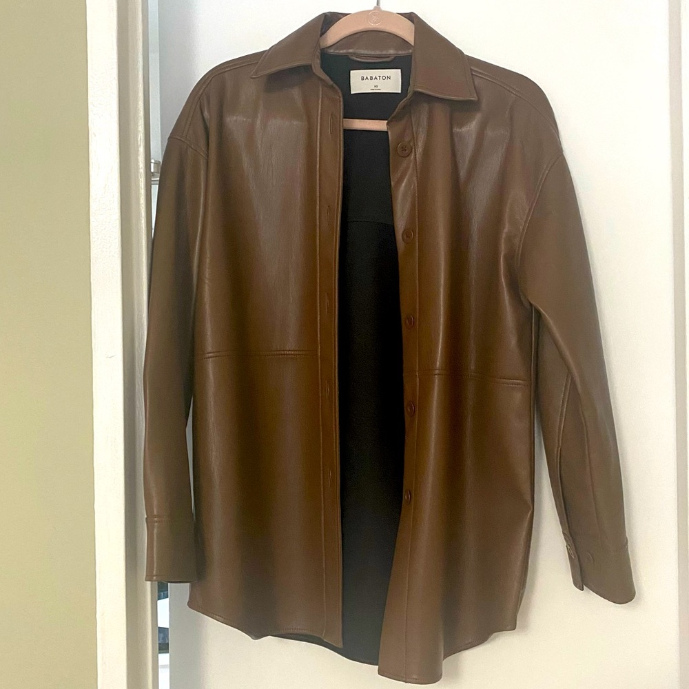 Aritzia Babaton Pelli Shirt Jacket in Coffee Bean- XS